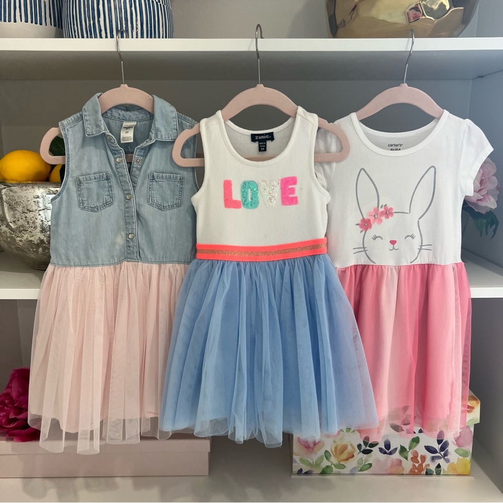 Girls 3T & 4T Pink & Blue Summer Dresses